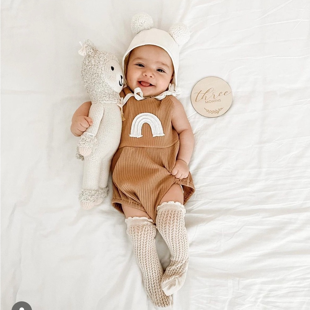 Rainbow knit romper | boho style